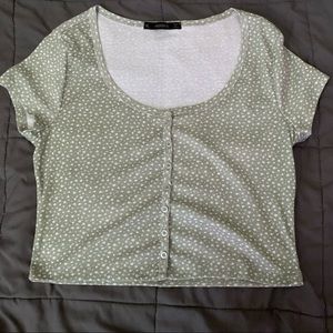 Light Green Floral Hesperus crop Top
